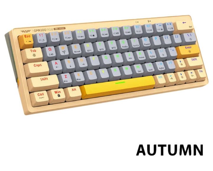 ARMAGGEDDON TRIMODE MECH RGB KEYBOARD LINEAR 63KEYS GMK-100 AUTUMN