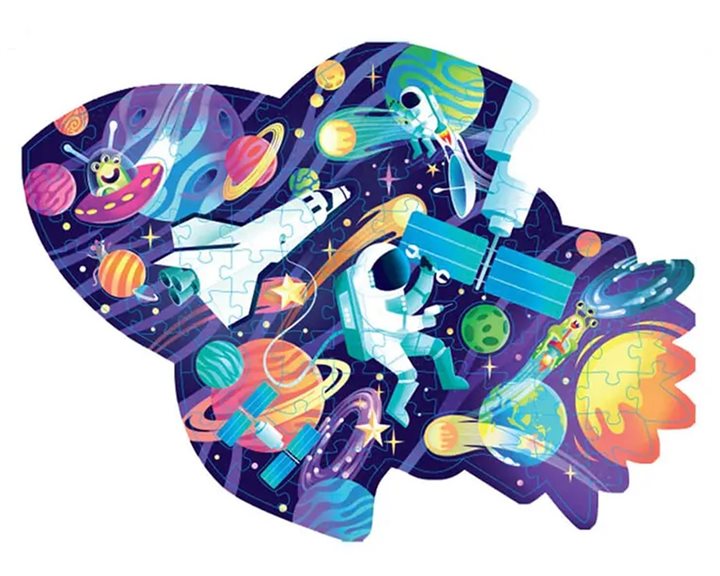 Cosmic Space Mission Shiny Shaped Puzzle