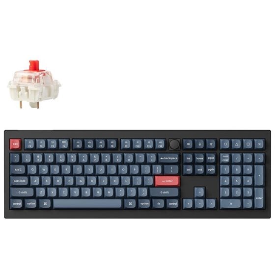 Keychron V6 Max (V6M-D1) QMK/VIA Wireless BT/2,4/Wired Custom Mechanical Keyboard Red Switch 100% US
