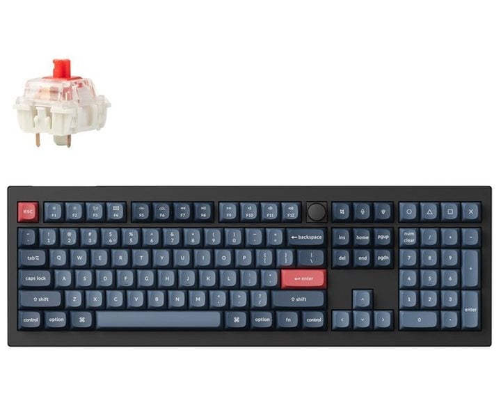 Keychron V6 Max (V6M-D1) QMK/VIA Wireless BT/2,4/Wired Custom Mechanical Keyboard Red Switch 100% US