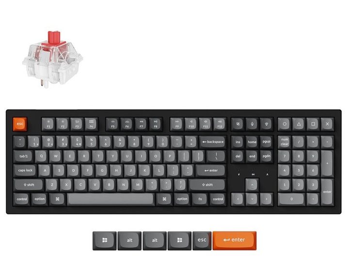 Keychron K10 Max (K10M-H1) QMK Wireless Mechanical Keyboard Red Switch RGB 100% US Layout