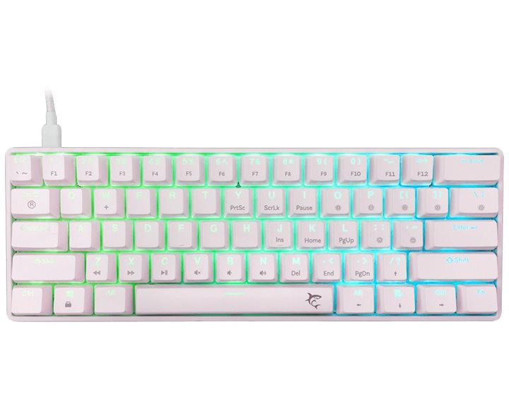 WHITE SHARK MECHANICAL KEYBOARD BLUE SWITCH GK-004221 WHITE