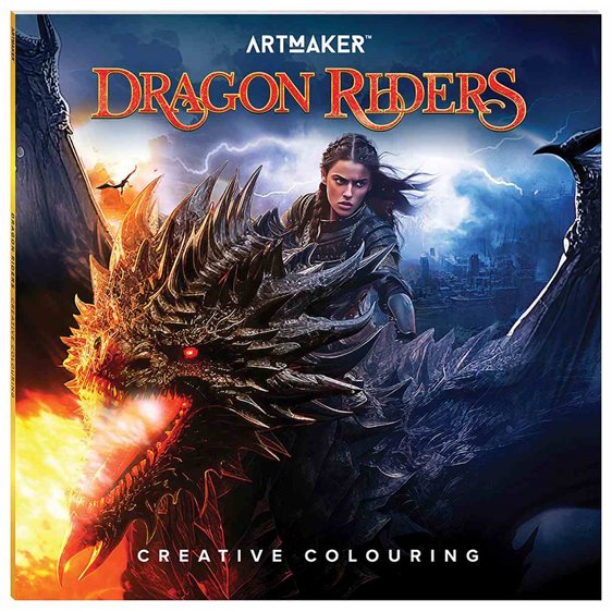 Art Maker Square Colouring Book Dragon Rider