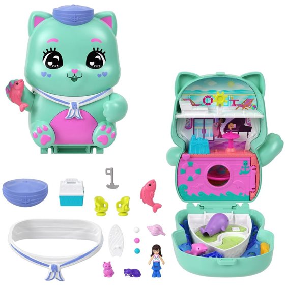 Mattel Polly Pocket Set Sail Kitty Compact Σετ Παιχνιδιών JFG56 / JCR37