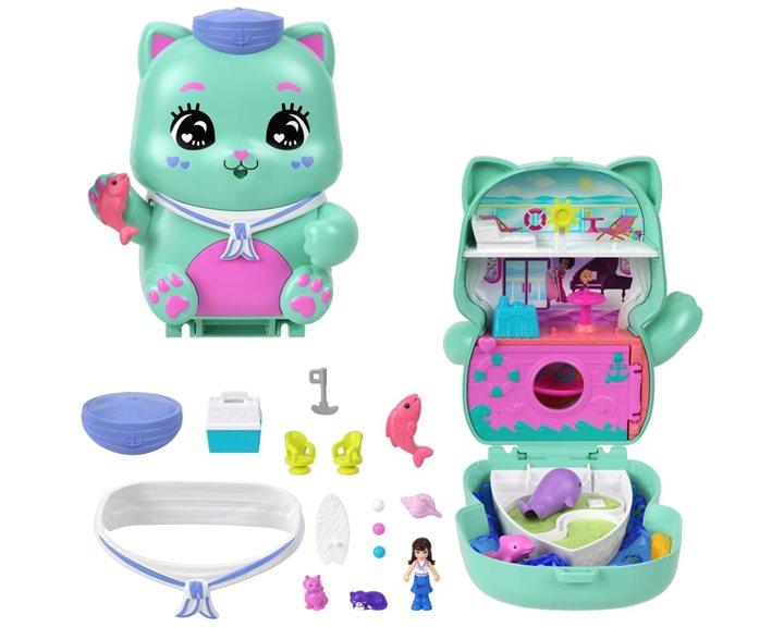 Mattel Polly Pocket Set Sail Kitty Compact Σετ Παιχνιδιών JFG56 / JCR37