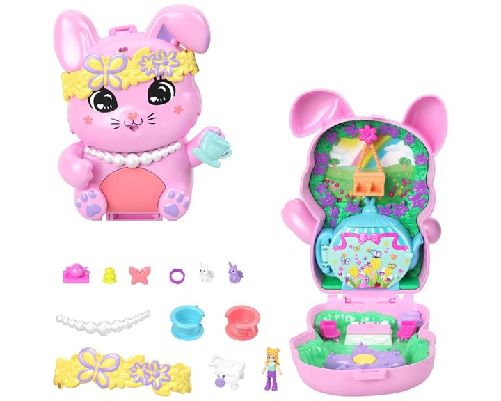 Mattel Polly Pocket Tea Party Bunny Compact Σετ Παιχνιδιών JFG56 / JCR40