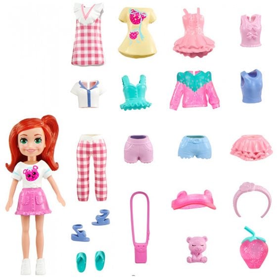 Mattel Polly - Νεα Κουκλα Με Μοδες Μεσαιο Pack Πρωινή Βόλτα