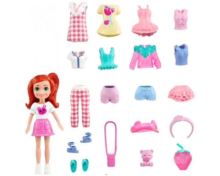 Mattel Polly - Νεα Κουκλα Με Μοδες Μεσαιο Pack Πρωινή Βόλτα
