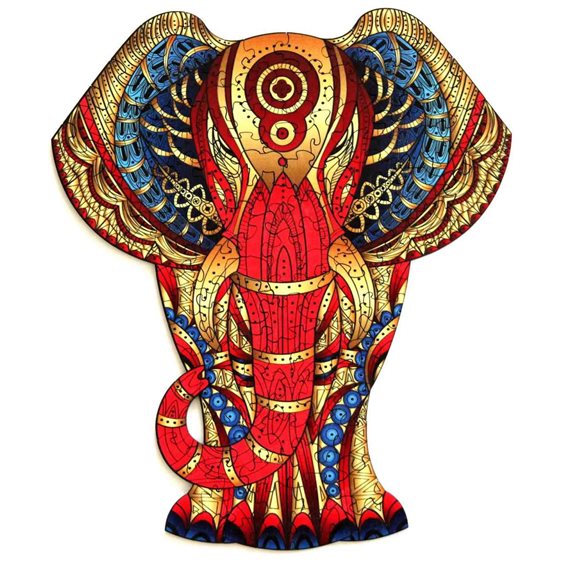 Rainbow Wooden Puzzle Elephant