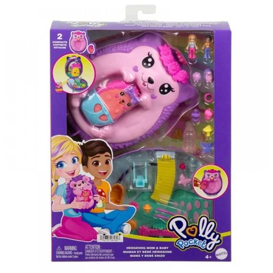 Mattel Polly Pocket Polly Mini - Τρεντι Τσαντάκι Hedgehog Mom & Baby Αξεσουάρ Για Κούκλα Σετ Για Παιχνίδι Με Κούκλες GKJ63 / JBJ91