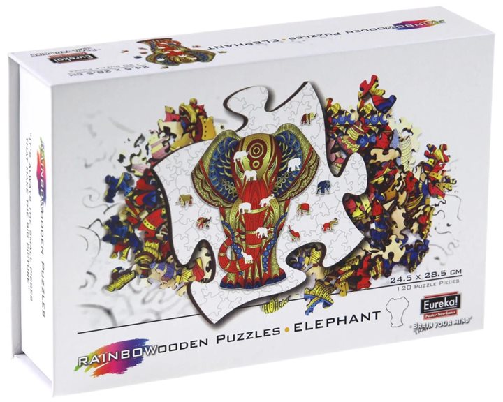 Rainbow Wooden Puzzle Elephant