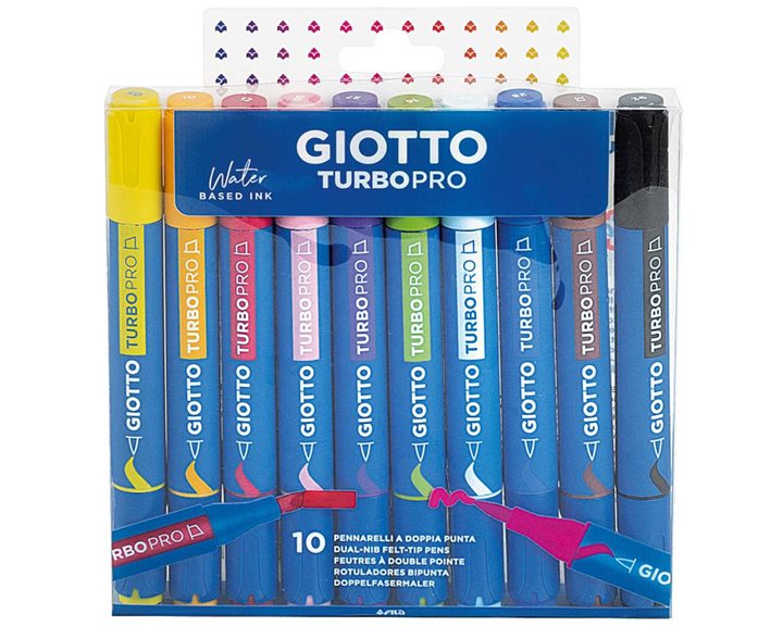 Μαρκαδόροι Giotto Διπλής Μύτης Turbopro Pastel 10τμχ F428300