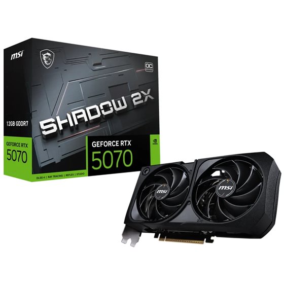 MSI VGA PCI-E NVIDIA GF RTX 5070 12G SHADOW 2X OC, 12GB/192BIT, GDDR7, HDMI/3xDP, DUAL FAN, 2 SLOT FANSINK, 3YW.
