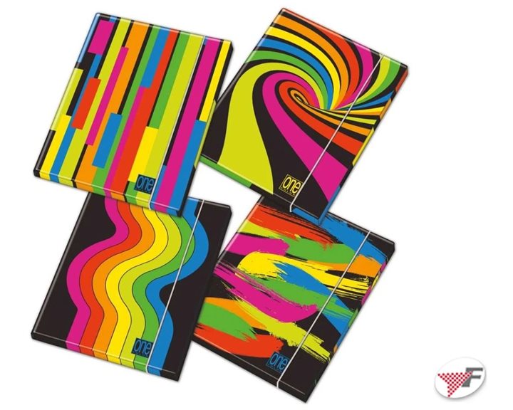 Ντοσιέ Με Λάστιχο Χάρτινο A4 Blasetti Black & Fluo 8467