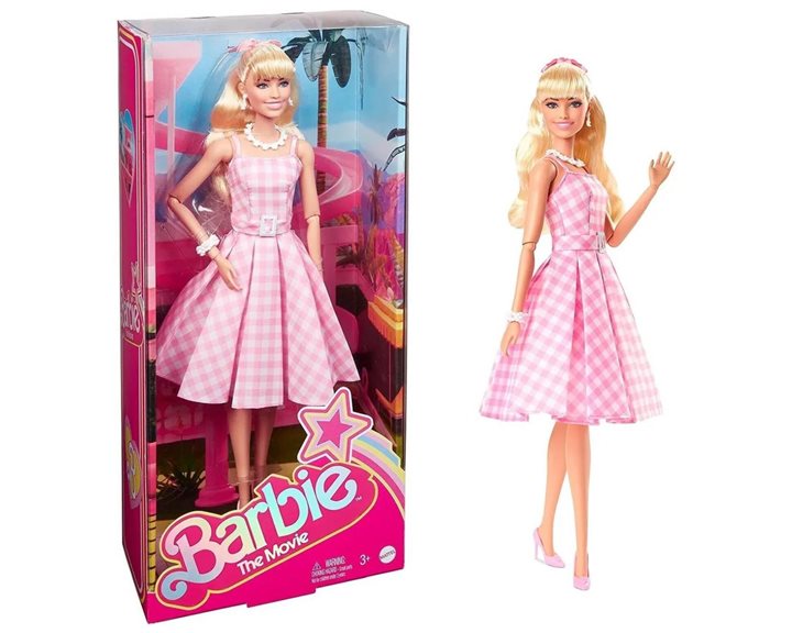 BARBIE MOVIE PINK GINGHAM DRESS - HPJ96
