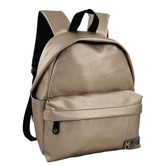 Τσάντα Πλάτης Must Matt Mini 25x12x30cm 1 Κεντρική Θήκη Χρυσή 000586156