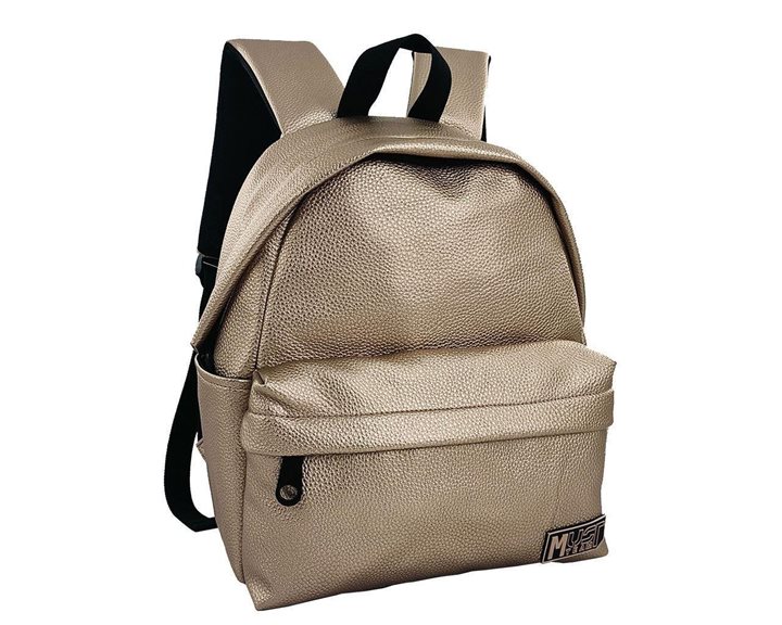 Τσάντα Πλάτης Must Matt Mini 25x12x30cm 1 Κεντρική Θήκη Χρυσή 000586156