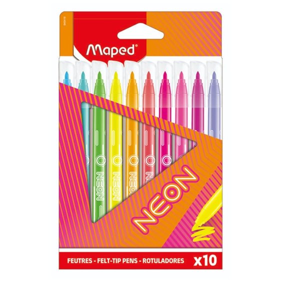 Μαρκαδόροι Maped Neon Fetl-Pens 10τμχ 845419