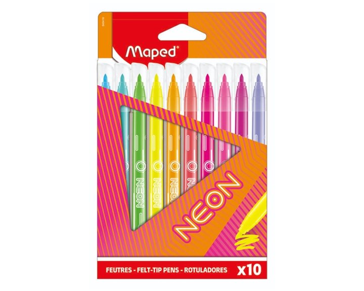 Μαρκαδόροι Maped Neon Fetl-Pens 10τμχ 845419
