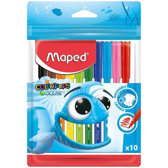 Μαρκαδόροι Maped Colro Peps Ocean 12τμχ.σε Πλαστική Θήκη 845720