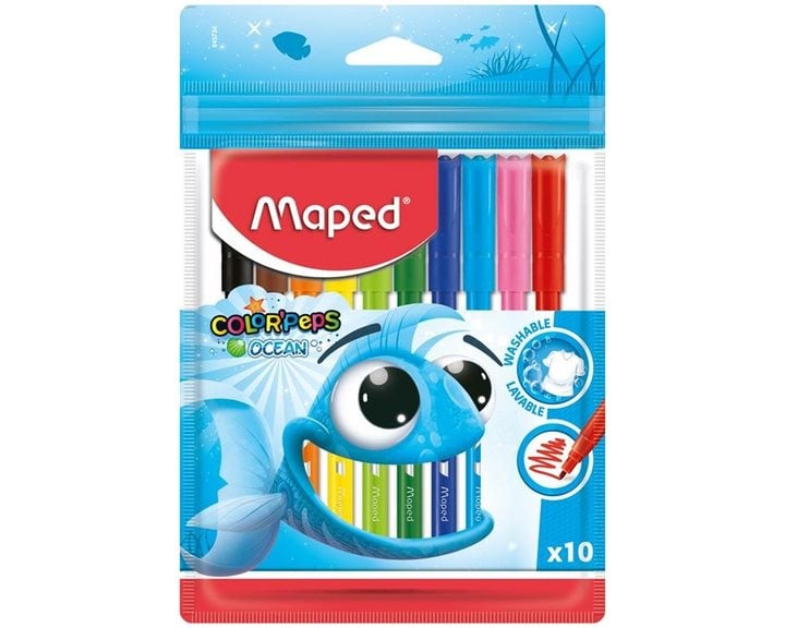 Μαρκαδόροι Maped Colro Peps Ocean 12τμχ.σε Πλαστική Θήκη 845720