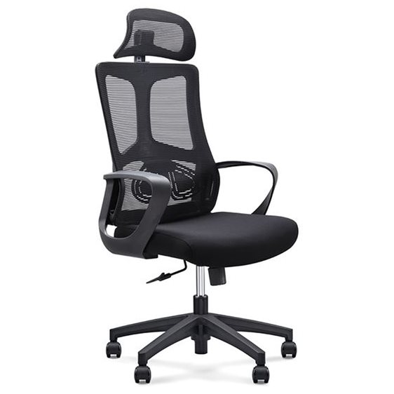 BF8600 Πολυθρόνα Γραφείου Διευθυντή, Mesh Μαύρο, Ύφασμα Μαύρο ΕΟ619,1