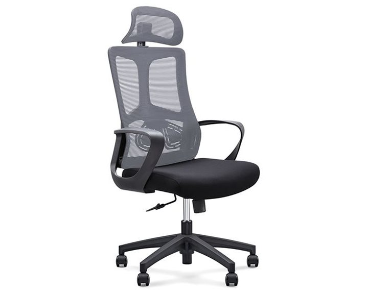 BF8600 Πολυθρόνα Γραφείου Διευθυντή, Mesh Γκρι, Ύφασμα Μαύρο ΕΟ619,2