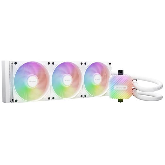 BEQUIET CPU HYDRO COOLER LIGHT LOOP 360MM WHITE BW023, INTEL SOCKET LGA 1851/1700/1200/1150/1151/1155, AMD AM4/AM5, SQUARE ARGB ILLUMINATING COOLING BLOCK, 3x120MM FAN LIGHT WINGS LX PWM HIGH-SPEED, WHITE, 3YW.