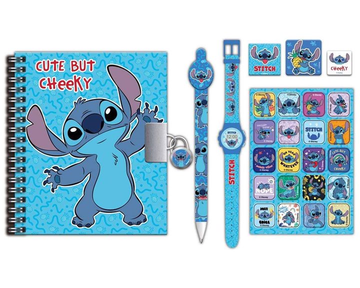 Σετ Ημερολόγιο με Ρολόι Lilo & Stitch