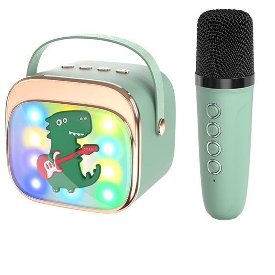 LAMTECH BT5.4 RGB KID KARAOKE SPEAKER GREEN WITH MIC KRODDY