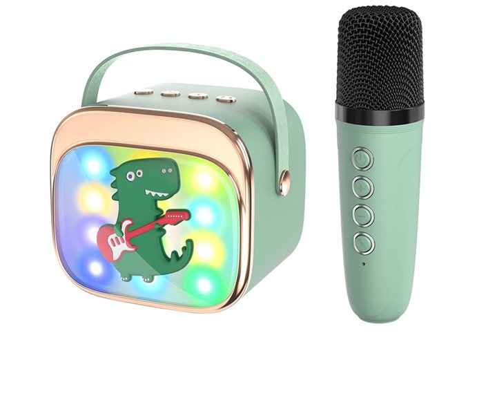 LAMTECH BT5.4 RGB KID KARAOKE SPEAKER GREEN WITH MIC KRODDY
