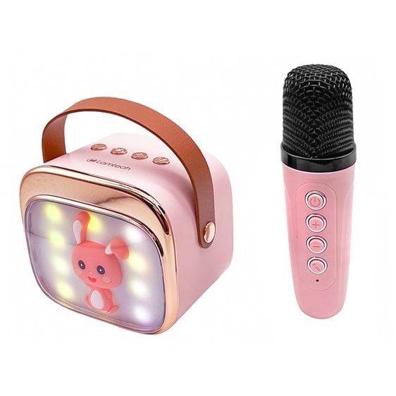 LAMTECH BT5.4 RGB KID KARAOKE SPEAKER PINK WITH MIC HOPPEE