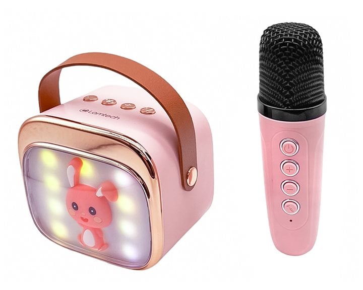 LAMTECH BT5.4 RGB KID KARAOKE SPEAKER PINK WITH MIC HOPPEE