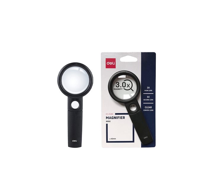 Deli Μεγενθυτικός Φακός χ3 Πλαστικός 45mm Μαύρος