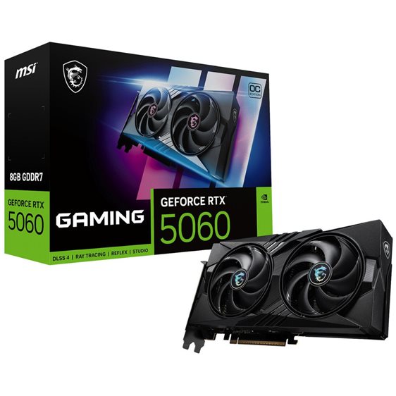 MSI VGA PCI-E NVIDIA GF RTX 5060 8G GAMING OC, 8GB/128BIT, GDDR7, HDMI/3xDP, DUAL FAN, 2 SLOT FANSINK, 3YW.