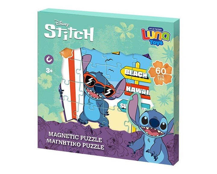 Παζλ Μαγνητικό 18χ1.3χ18εκ Lilo & Stich Summer Vibes 60pcs 565153