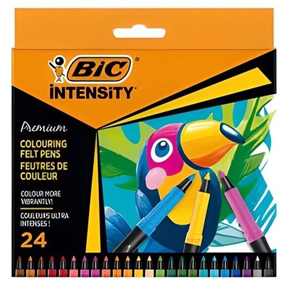 Bic Μαρκαδόροι Ζωγραφικής σε 24 Χρώματα Intensity Premium Colouring Felt Μύτη 2.0mm