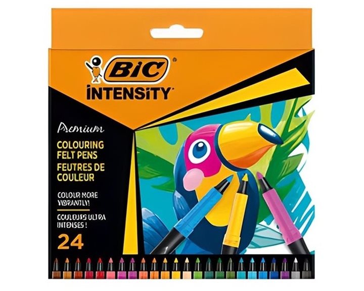 Bic Μαρκαδόροι Ζωγραφικής σε 24 Χρώματα Intensity Premium Colouring Felt Μύτη 2.0mm