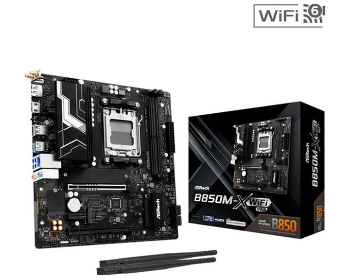 ASROCK MB B850M-X WIFI R2.0, SOCKET AMD AM5, CS AMD B850, 2 DIMM SOCKETS DDR5, HDMI/DP, PCI-E GEN 5.0, 2.5G LAN, WIFI6E, MICRO-ATX, 3YW.