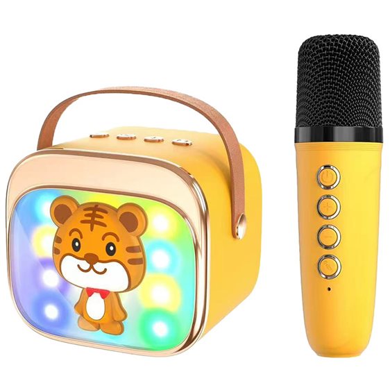 LAMTECH BT5.4 RGB KID KARAOKE SPEAKER YELLOW WITH MIC TIGRONIE