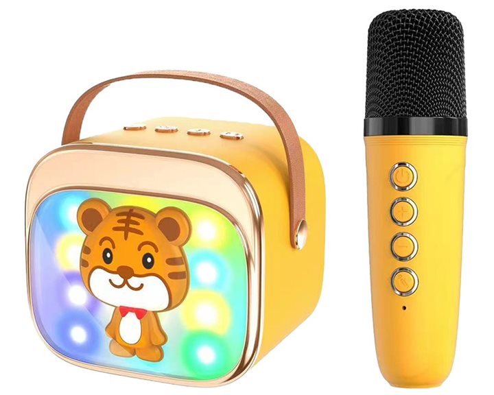 LAMTECH BT5.4 RGB KID KARAOKE SPEAKER YELLOW WITH MIC TIGRONIE