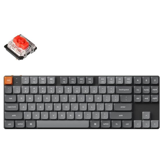 Keychron K1 Max (K1M-H1) ANSI 80% TKL Black Full Assembled Red Switch RGB Hot-Swap Wired Low Profile