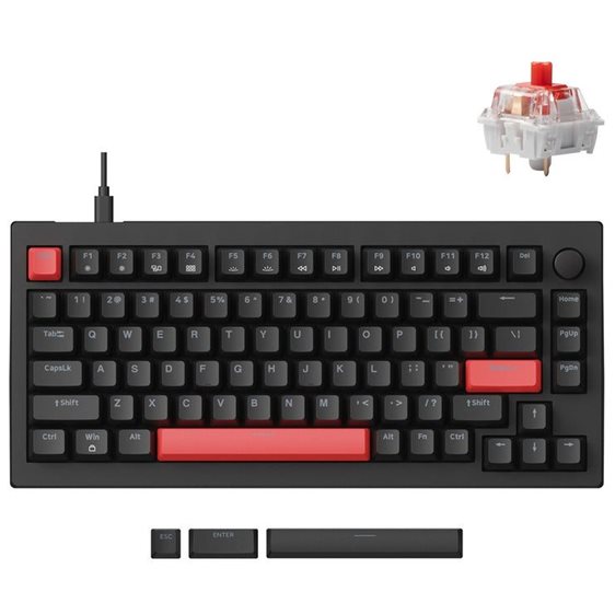 Lemokey X4 QMK (X4-A1) Wired Mechanical Keyboard 75% Red Switch US Layout