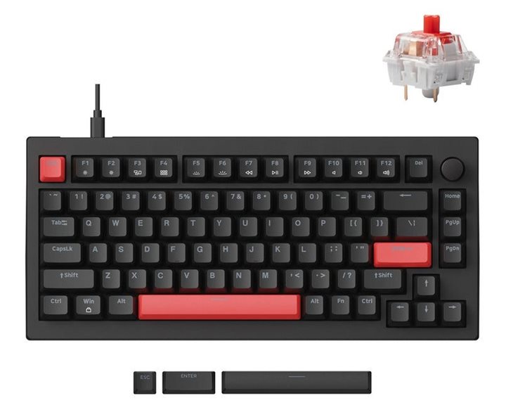 Lemokey X4 QMK (X4-A1) Wired Mechanical Keyboard 75% Red Switch US Layout