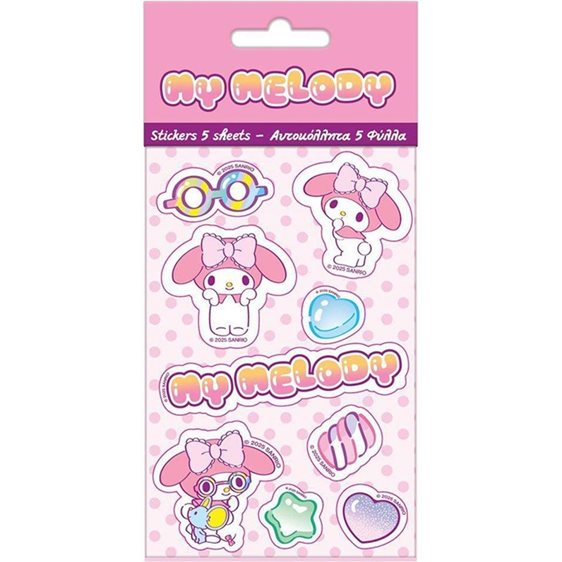 Αυτοκόλλητα 8χ12 5φύλλα My Melody 000490235