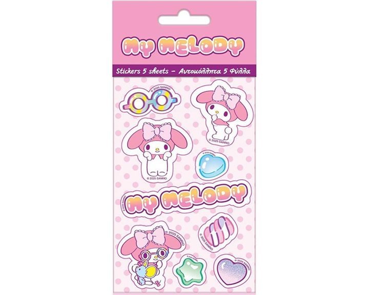 Αυτοκόλλητα 8χ12 5φύλλα My Melody 000490235