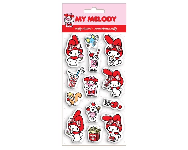 Αυτοκόλλητα Pufffy 10x22cm 5φύλλα My Melody 000490207