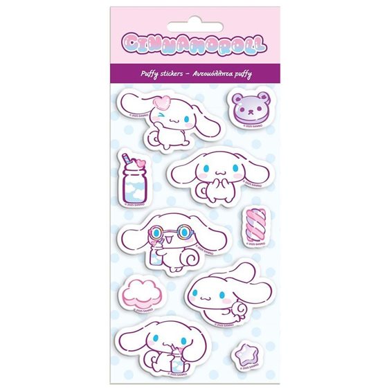 Αυτοκόλλητα Pufffy 10x22cm 5φύλλα Cinnamoroll  000490206
