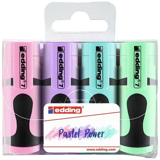 Μαρκαδόροι Edding Υπογράμισης e-7Mini Pastel Σετ 4τμχ