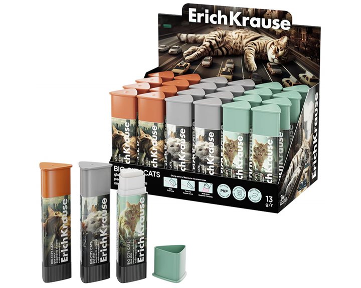 Κόλλα Stick Erichkrause 13gr Prisma Big City Cats 63166